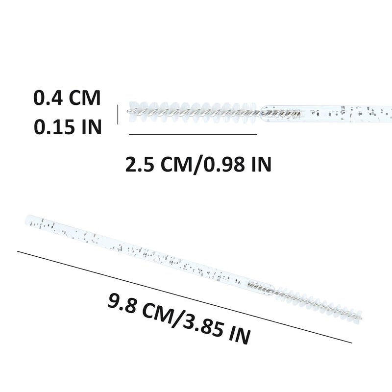 SenRocc Mini Disposable Skinny Mascara Wands 50pcs Micro Eyelash Brush Small Silver Makeup Brush Applicators Eyebrow Spoolies (Skinny-C-Silver-50) - Image 3